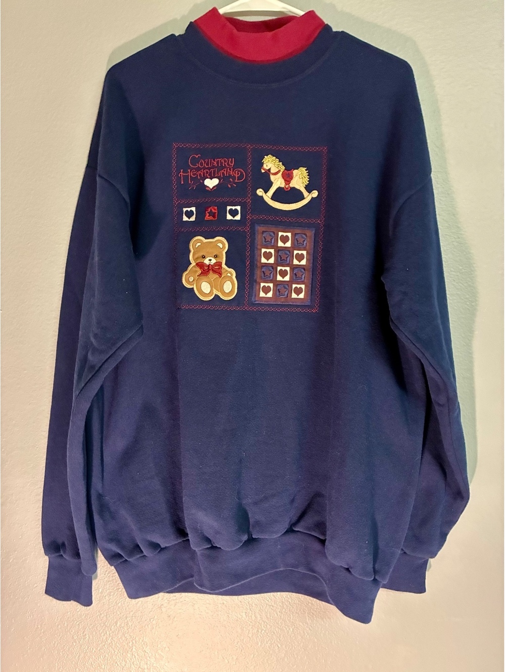 Vintage Pleasant Shade Mock Neck Sweatshirt XL Country Heartland